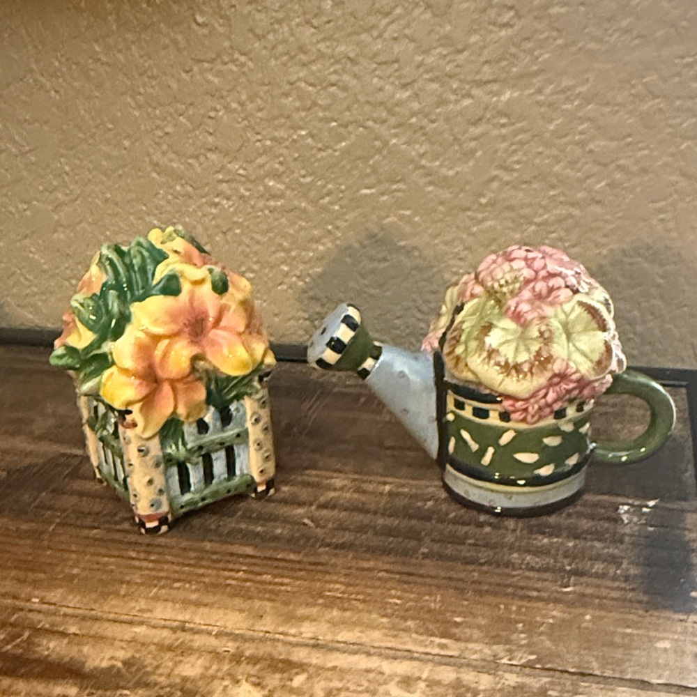 Floral Ceramic Salt and Pepper Shakers